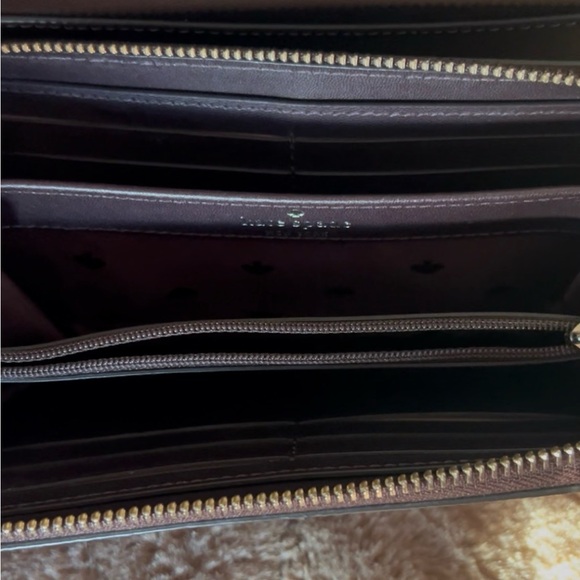 Kate Spade Dark Brown Leather Zip Wallet - Picture 3 of 3